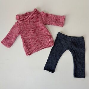 American Girl Cozy Sweater Outfit Retired Pink Red Navy